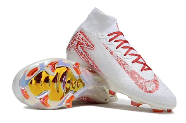 Nike Mercurial Superfly White Red Floral Iridescent Firm-Ground Soccer Shoes 4
