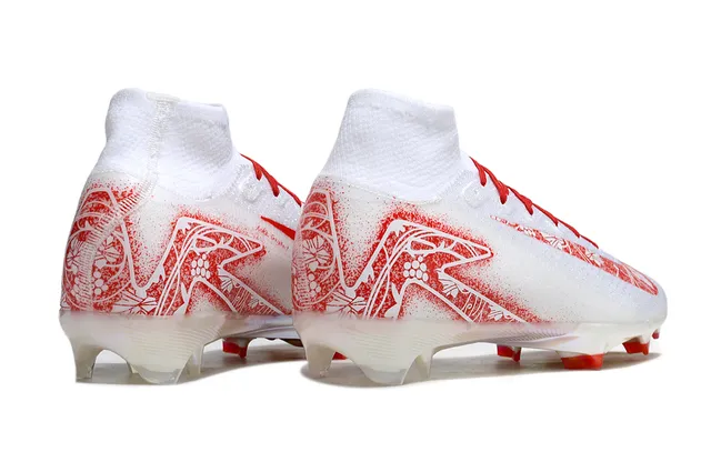 Nike Mercurial Superfly White Red Floral Iridescent Firm-Ground Soccer Shoes 5