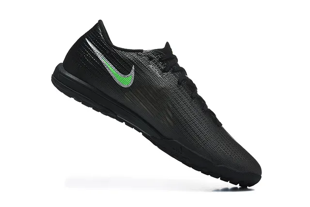 Nike Mercurial Vapor أسود أخضر منخفض القطع Flyknit العلوي ملعب العشب أحذية كرة القدم 3
