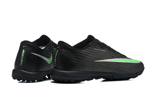 Nike Mercurial Vapor أسود أخضر منخفض القطع Flyknit العلوي ملعب العشب أحذية كرة القدم 5