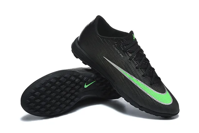 Nike Mercurial Vapor أسود أخضر منخفض القطع Flyknit العلوي ملعب العشب أحذية كرة القدم 7