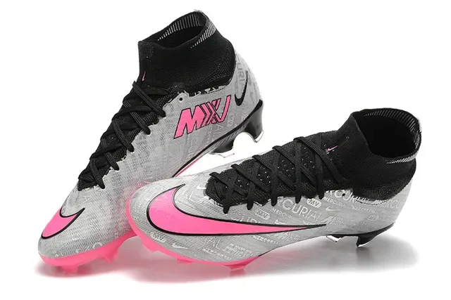 Nike Mercurial Vapor Gris Rose Hautes Upper Synthétique Texturé Chaussures de Football pour Sol Ferme 2