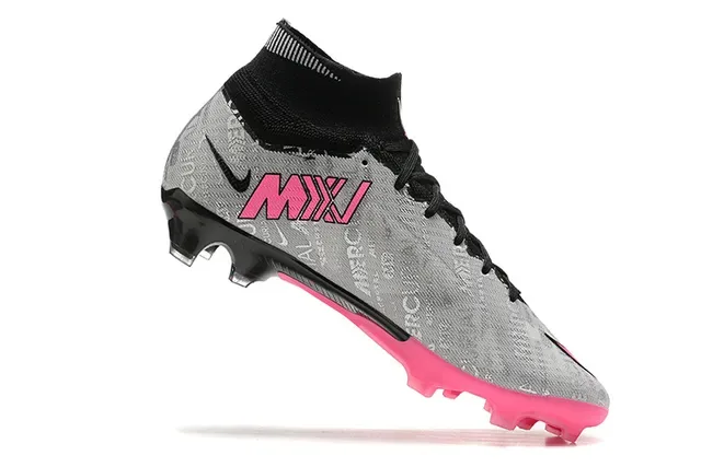 Nike Mercurial Vapor Gris Rose Hautes Upper Synthétique Texturé Chaussures de Football pour Sol Ferme 3