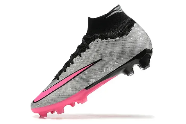 Nike Mercurial Vapor Gris Rose Hautes Upper Synthétique Texturé Chaussures de Football pour Sol Ferme 4