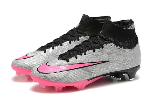Nike Mercurial Vapor Gris Rose Hautes Upper Synthétique Texturé Chaussures de Football pour Sol Ferme 8