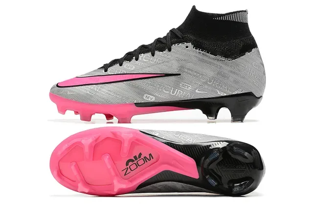Nike Mercurial Vapor Gris Rose Hautes Upper Synthétique Texturé Chaussures de Football pour Sol Ferme 9