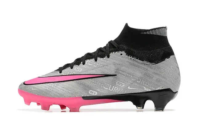 Nike Mercurial Vapor Gris Rose Hautes Upper Synthétique Texturé Chaussures de Football pour Sol Ferme 10