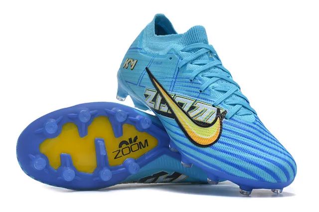 Nike Mercurial Vapor KM Azul Claro Azul Real Firm-Ground Sapatos de Futebol 2