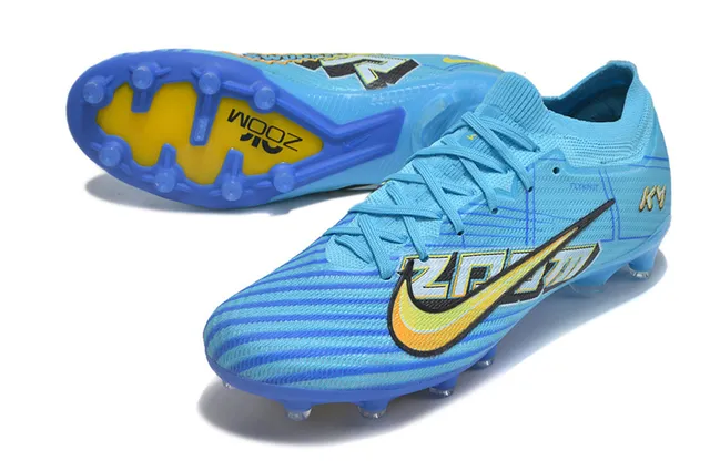 Nike Mercurial Vapor KM Azul Claro Azul Real Firm-Ground Sapatos de Futebol 3