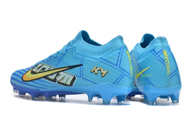 Nike Mercurial Vapor KM Azul Claro Azul Real Firm-Ground Sapatos de Futebol 4