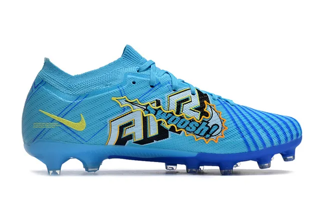 Nike Mercurial Vapor KM Azul Claro Azul Real Firm-Ground Sapatos de Futebol 5