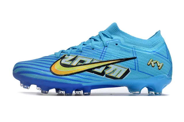 Nike Mercurial Vapor KM Azul Claro Azul Real Firm-Ground Sapatos de Futebol 6