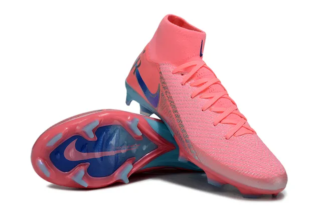 Nike Mercurial Vapor Pink and Cyan Firm-Ground Soccer Shoes 4