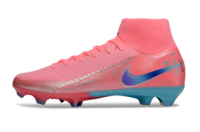 Nike Mercurial Vapor Pink and Cyan Firm-Ground Soccer Shoes 7