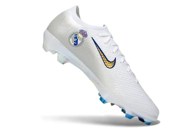Nike Mercurial Vapor Real Madrid Blanc Or Bleu Chaussures de Football Firm-Ground 2
