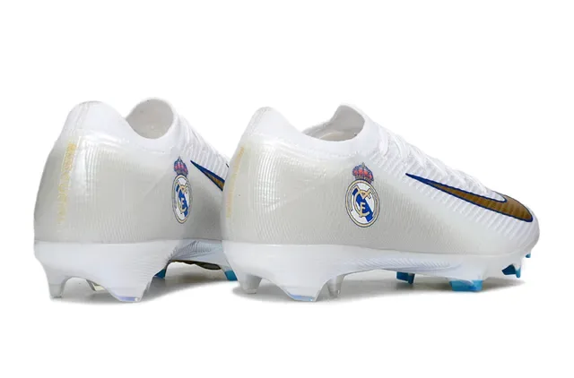 Nike Mercurial Vapor Real Madrid Blanc Or Bleu Chaussures de Football Firm-Ground 5