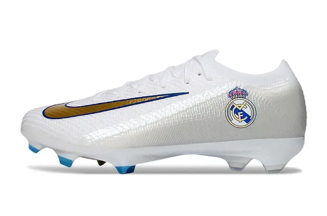 Nike Mercurial Vapor Real Madrid Blanc Or Bleu Chaussures de Football Firm-Ground 7