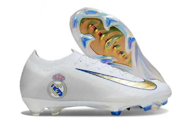 Nike Mercurial Vapor Real Madrid Blanc Or Bleu Chaussures de Football Firm-Ground 8