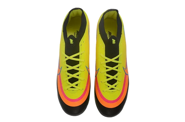 Nike Mercurial Yellow Orange Low-Cut Synthetic Upper Gradient Color Blocking Firm-Ground Soccer Shoes 2