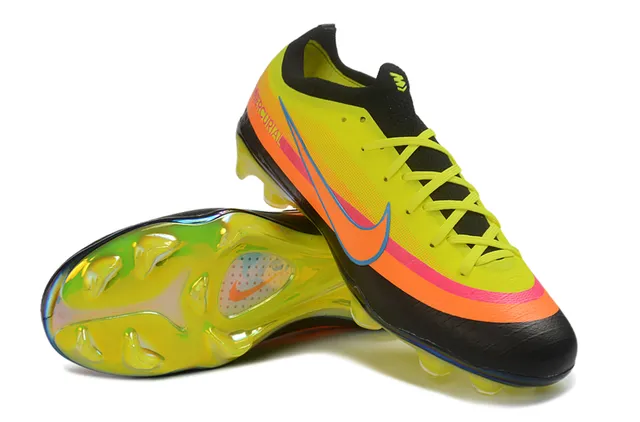 Nike Mercurial Yellow Orange Low-Cut Synthetic Upper Gradient Color Blocking Firm-Ground Soccer Shoes 3