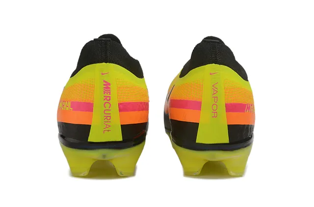 Nike Mercurial Yellow Orange Low-Cut Synthetic Upper Gradient Color Blocking Firm-Ground Soccer Shoes 4