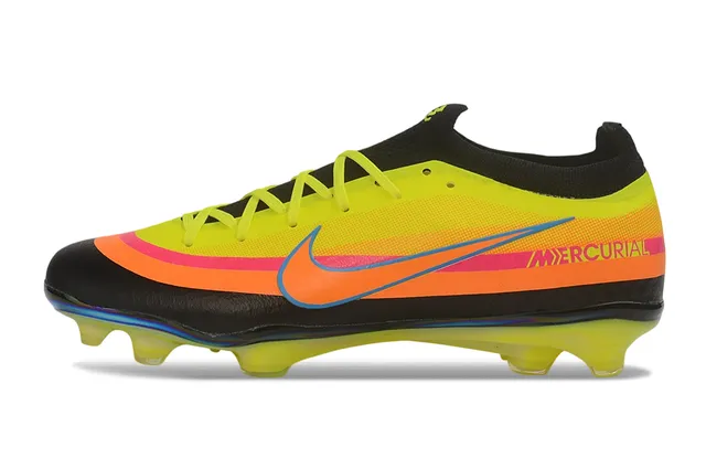 Nike Mercurial Yellow Orange Low-Cut Synthetic Upper Gradient Color Blocking Firm-Ground Soccer Shoes 8