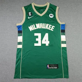 Nike Milwaukee Bucks Giannis Antetokounmpo #34 Swingman Green Beige Sleeveless V-Neck Jersey