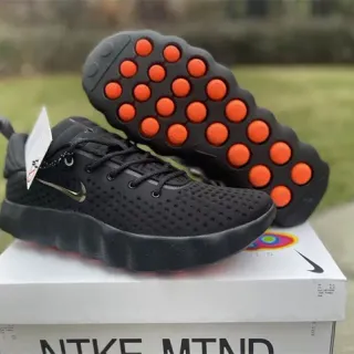 Nike MIND Black and Orange Lifestyle Sneakers