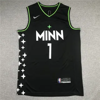 Nike Minnesota Timberwolves City Edition काला नियोन ग्रीन Star Jersey