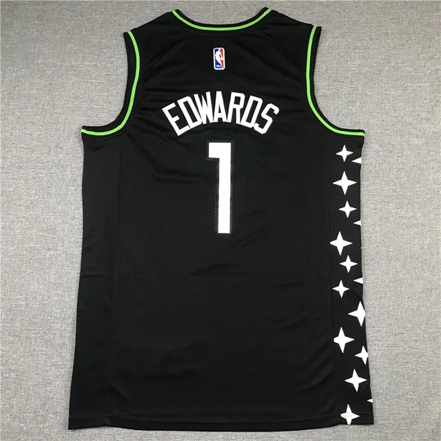 Nike Minnesota Timberwolves City Edition Noir Vert Néon Star Jersey 3