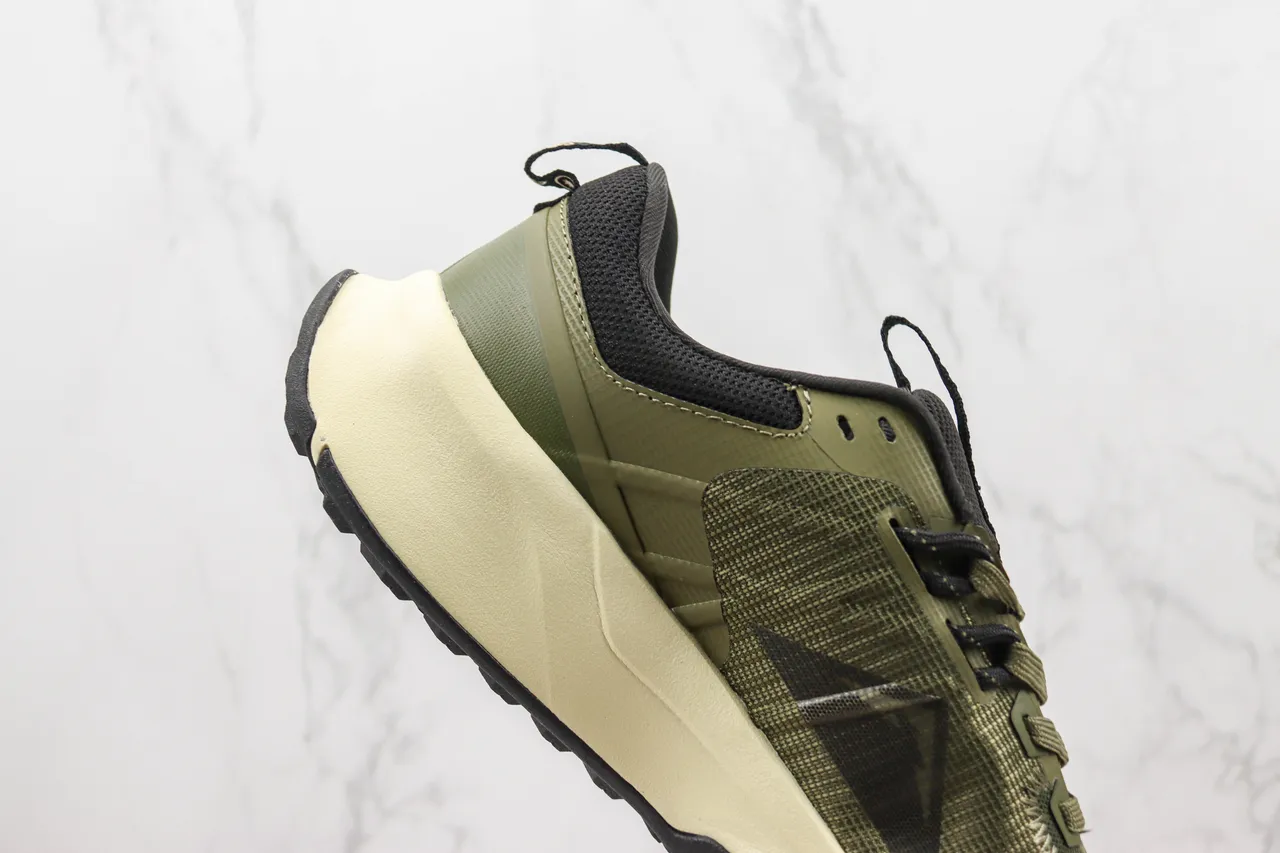 Nike Olive Green and Cream Running Shoes 5