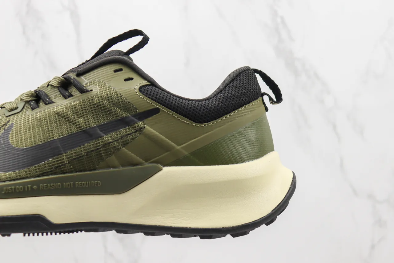 Nike Olive Green and Cream Running Shoes 7