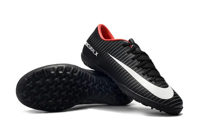 Nike Tênis de Futebol Indoor Laranja Preto Silhueta Baixa Ribeteada Superior Sintética 17