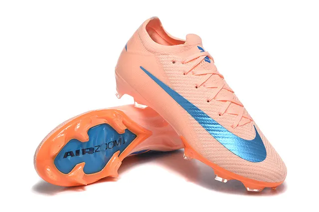 Nike Orange Blue Flyknit Upper Asymmetric Lacing Firm-Ground Soccer Shoes 7