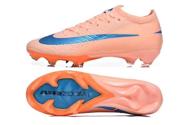 Nike Orange Blue Flyknit Upper Asymmetric Lacing Firm-Ground Soccer Shoes 9