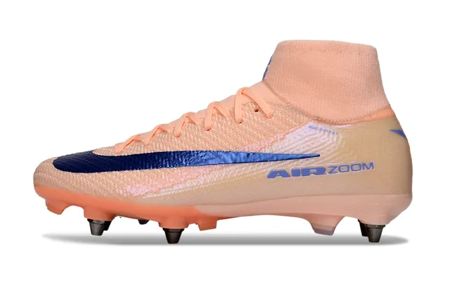 Nike Orange Blue High-Cut Sock-Fit Collar Flyknit Upper Firm-Ground Soccer Shoes 7