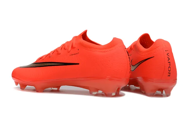 Nike Orange Gold Low-Cut Knit Upper Sock-Fit Collar Firm-Ground Soccer Shoes 4