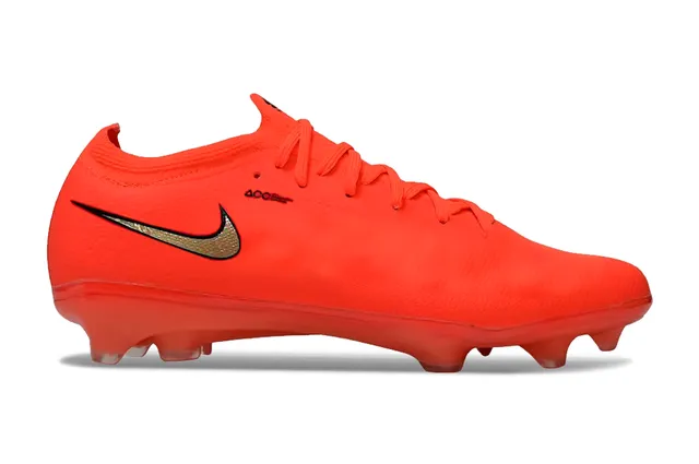 Nike Orange Gold Low-Cut Knit Upper Sock-Fit Collar Firm-Ground Soccer Shoes 5