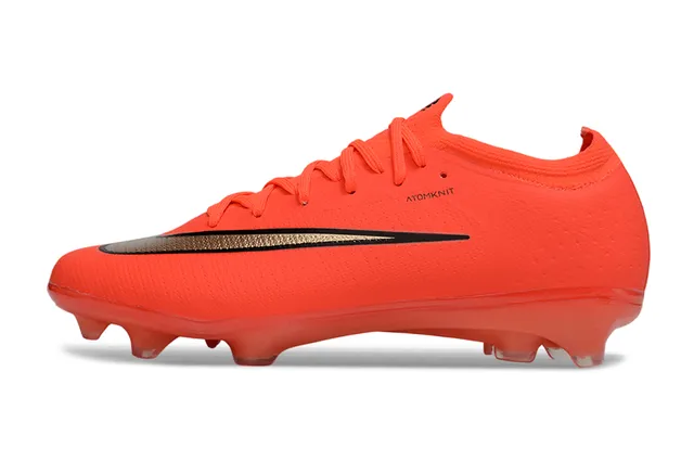 Nike Orange Gold Low-Cut Knit Upper Sock-Fit Collar Firm-Ground Soccer Shoes 6