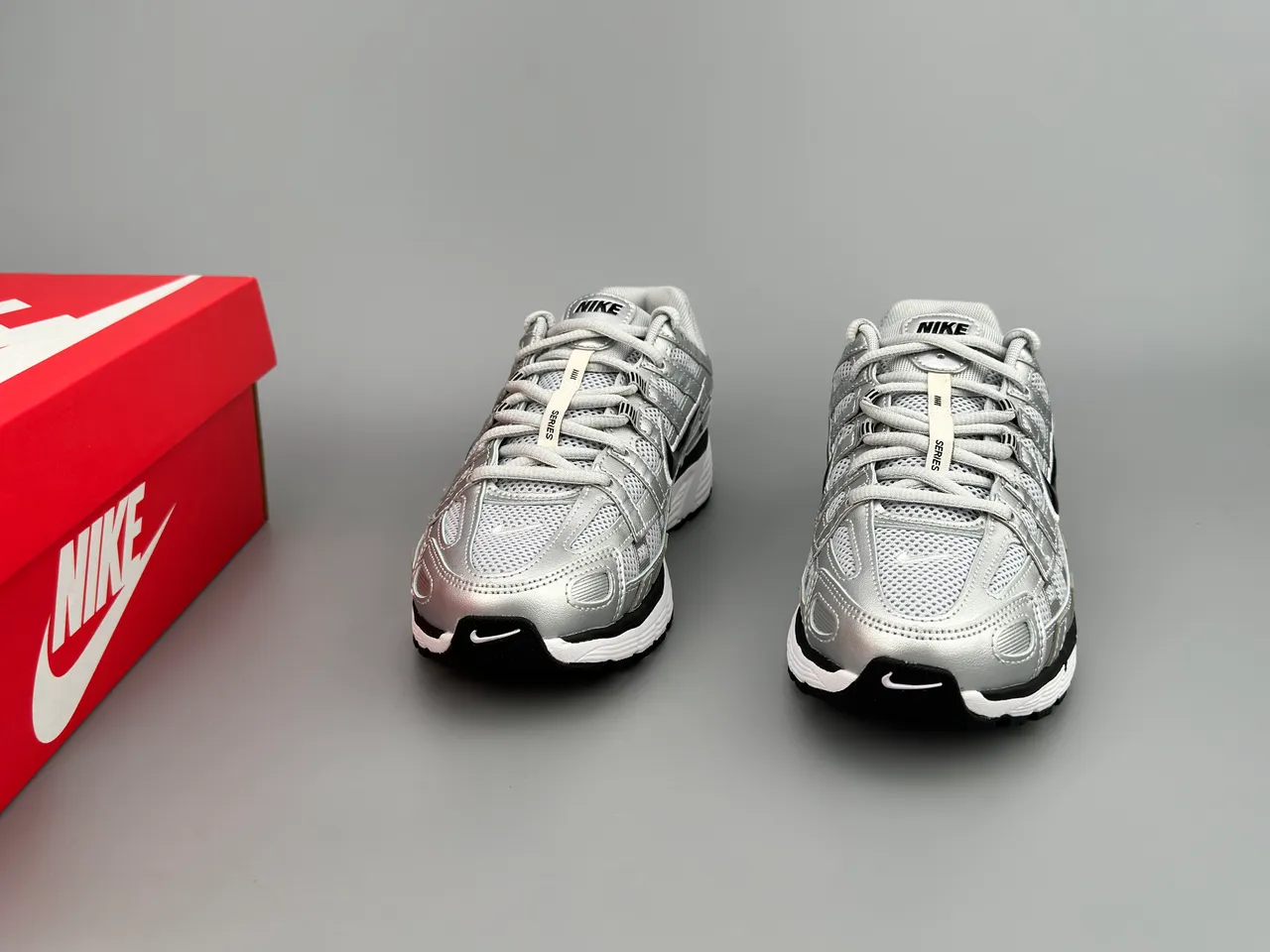 Nike P-6000 Metallic Silver Black White Running Shoes 3
