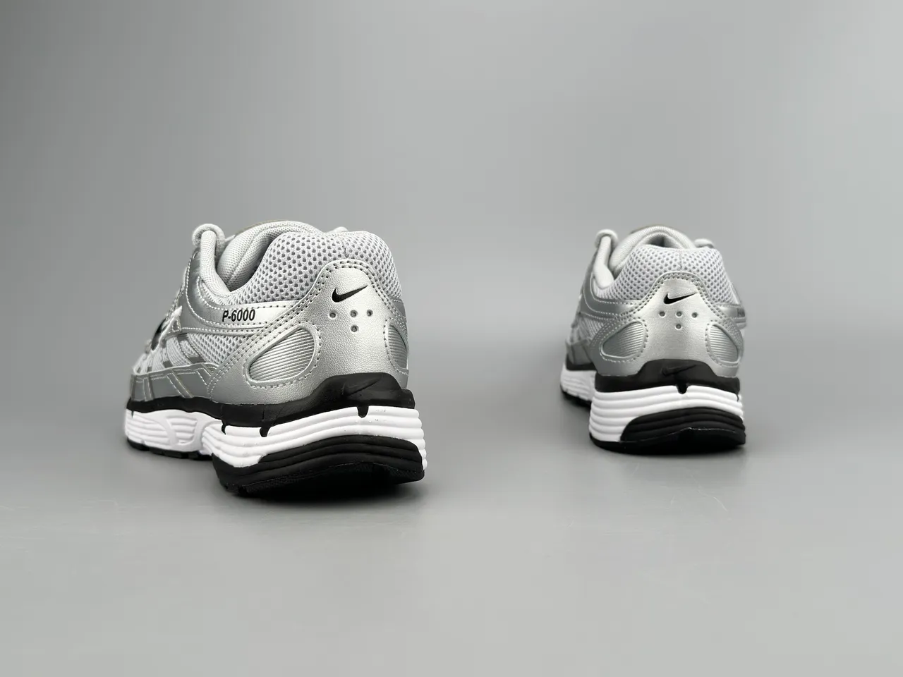 Nike P-6000 Metallic Silver Black White Running Shoes 6