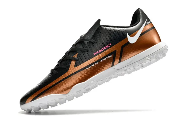 Nike Phantom GT Chaussures de football turf noir brun à col bas en synthétique 15