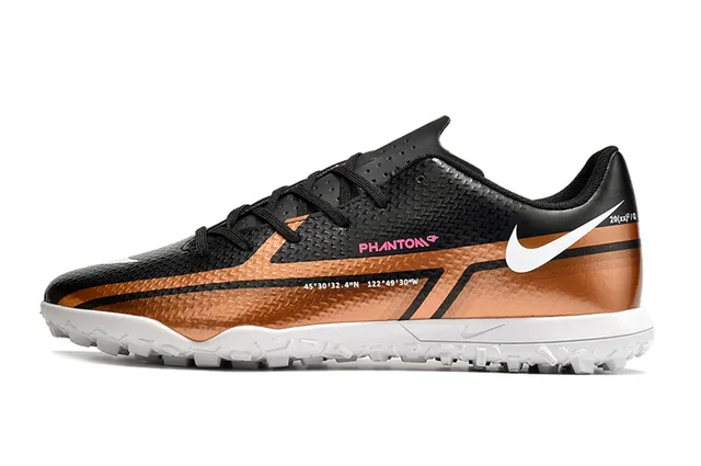 Nike Phantom GT Chaussures de football turf noir brun à col bas en synthétique 16