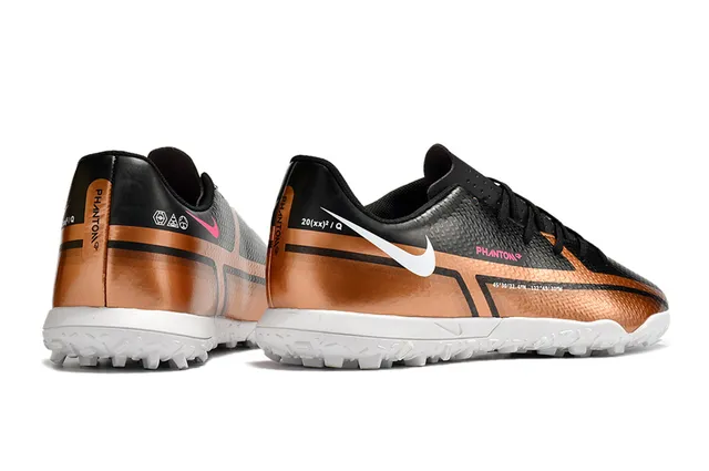 Nike Phantom GT Chaussures de football turf noir brun à col bas en synthétique 18