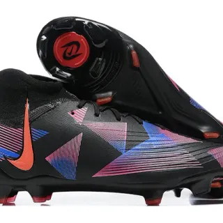 Nike Phantom GT Black Multicolor High-Cut Sock-Fit Collar Firm-Ground Soccer Shoes