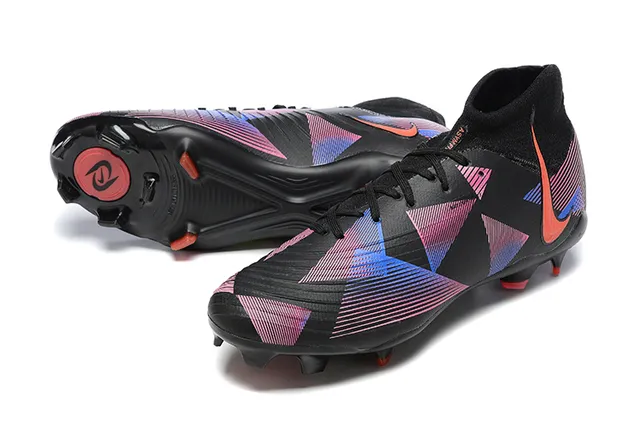 Nike Phantom GT Black Multicolor High-Cut Sock-Fit Collar Firm-Ground Soccer Shoes 7