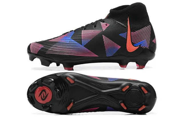 Nike Phantom GT Black Multicolor High-Cut Sock-Fit Collar Firm-Ground Soccer Shoes 9