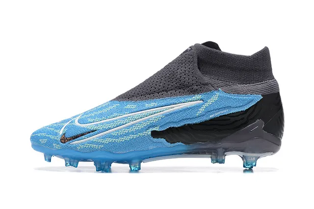 Nike Phantom GT Blue Black High-Cut Sock-Fit Collar Translucent Outsole Firm-Ground Soccer Shoes 10