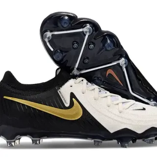 Nike Phantom GT Gold Black White Firm-Ground Soccer Shoes