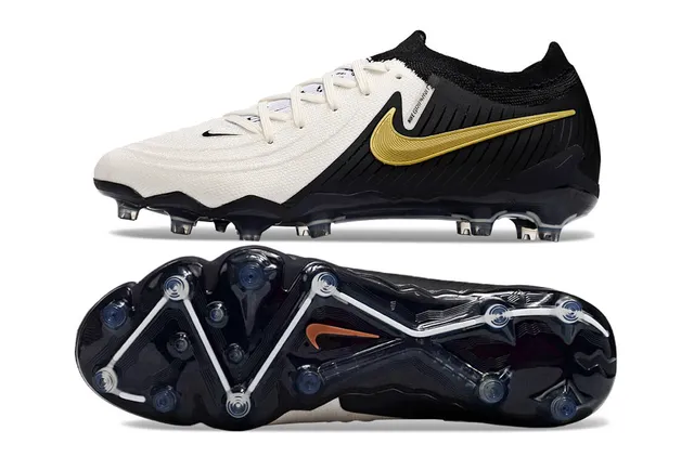Nike Phantom GT Gold Black White Firm-Ground Soccer Shoes 6